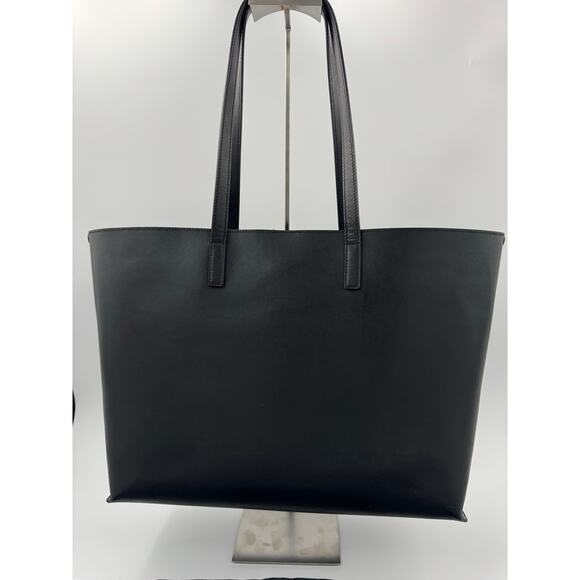 Saint Laurent Large Black Leather Perforated Logo Tote with Tassel – Full Set - Picture 4 of 9